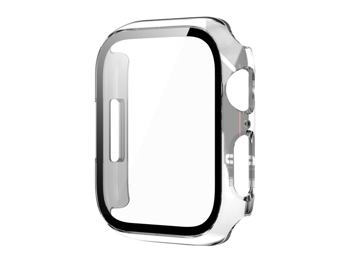 Capa Protetora Com Película Temperada Para Iwatch 1-8 Transparente 41mm - Proteção Total Tela E Corpo