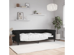 Sofá Cama Sin Colchón Terciopelo Negro 80x200 Cm