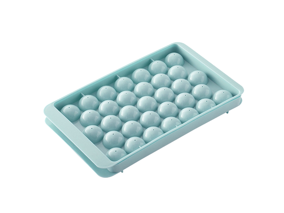 Bandeja Para Cubitos De Hielo De 33 Compartimentos Con Tapa Flexible Para Congelador - Azul