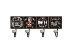Signes Grimalt - Percha Motorcycle Negro de Metal | Perchero Decoracion Pared Decoracion Pared Metal 18x7x40cm BY SIGRIS