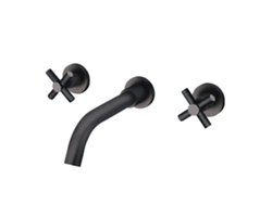 Grifo Mural Para Lavabo 004 De Latón Negro, Colección Céphise