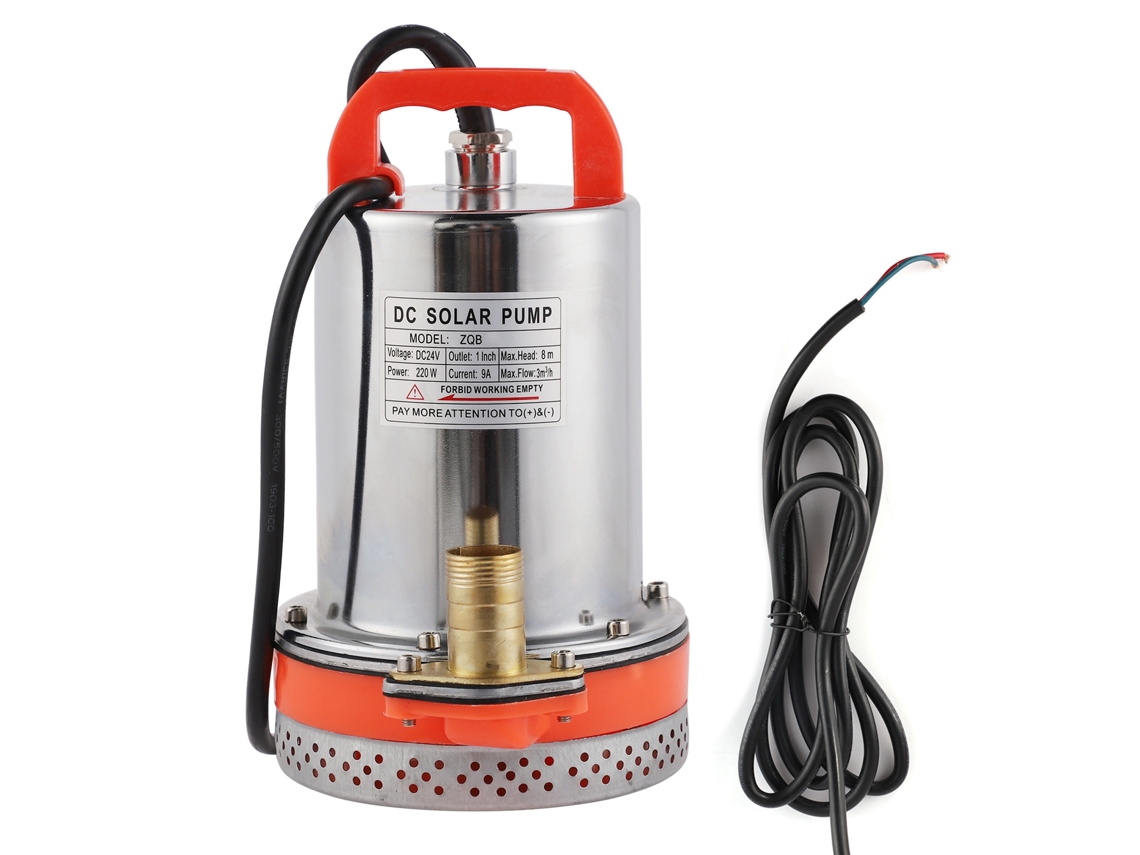 Bomba Submersível Solar Com Bateria Para Limpeza De Piscinas 8m Elevação Cabo 2.5m Dc24v