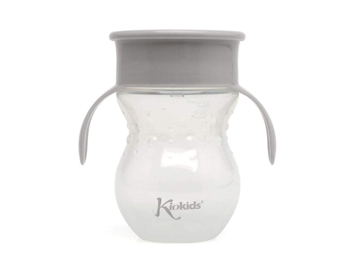 Vaso de Aprendizaje 360º Paso 3 con Asas Grises KIOKIDS