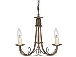 Lighting Elstead de lámpara de araña (mn3-blk-d-din) Minster Steel E14 3 Bulbos