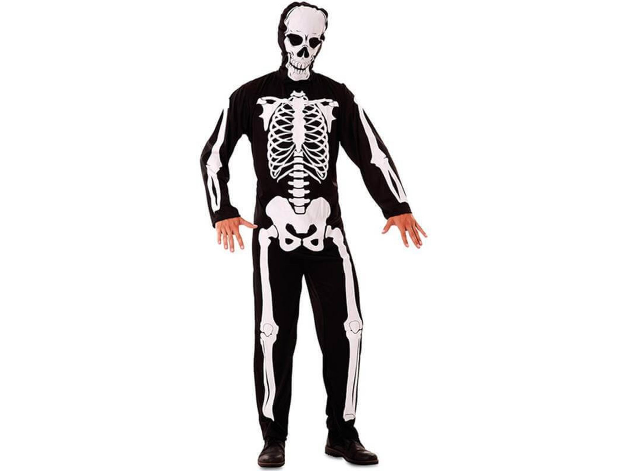 Disfraz de Hombre DISFRAZZES Esqueleto Negro (Talla: XL)