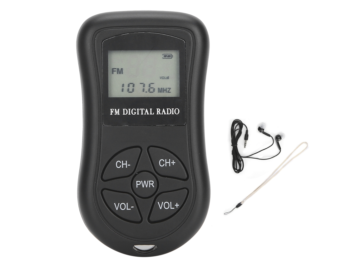 Radio Fm Estéreo Portátil Profesional Kdka-600 Con Pantalla Lcd Y Auriculares.