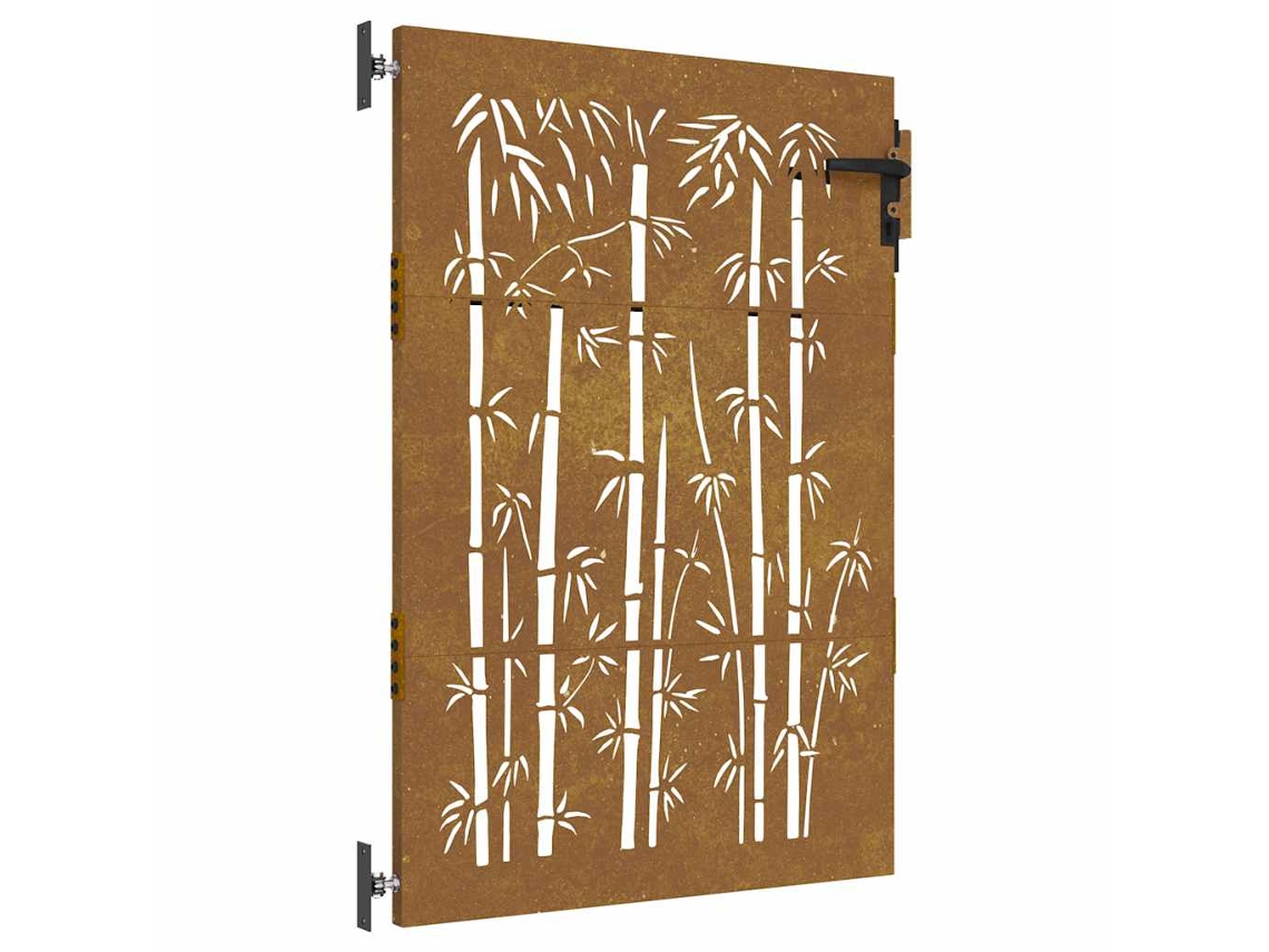 Maison Exclusive - Puerta De Jardín Acero Corten Diseño Bambú 85x125 Cm