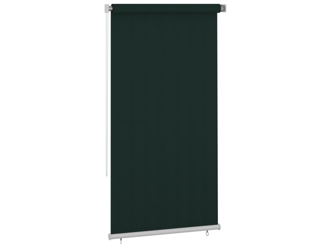 vidaXL Persiana enrollable de jardín HDPE verde oscuro 120x230 cm