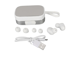 Fones De Ouvido Sem Fio Bluetooth 5.1 Ipx7 Display Digital Mini Earbuds Branco Com Cordão Para Celulares E Tablets