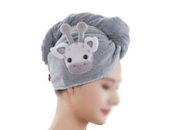 Toalla Kofihety Cabello Torsión Super Absorbente Secado Gris (25x20x5cm)