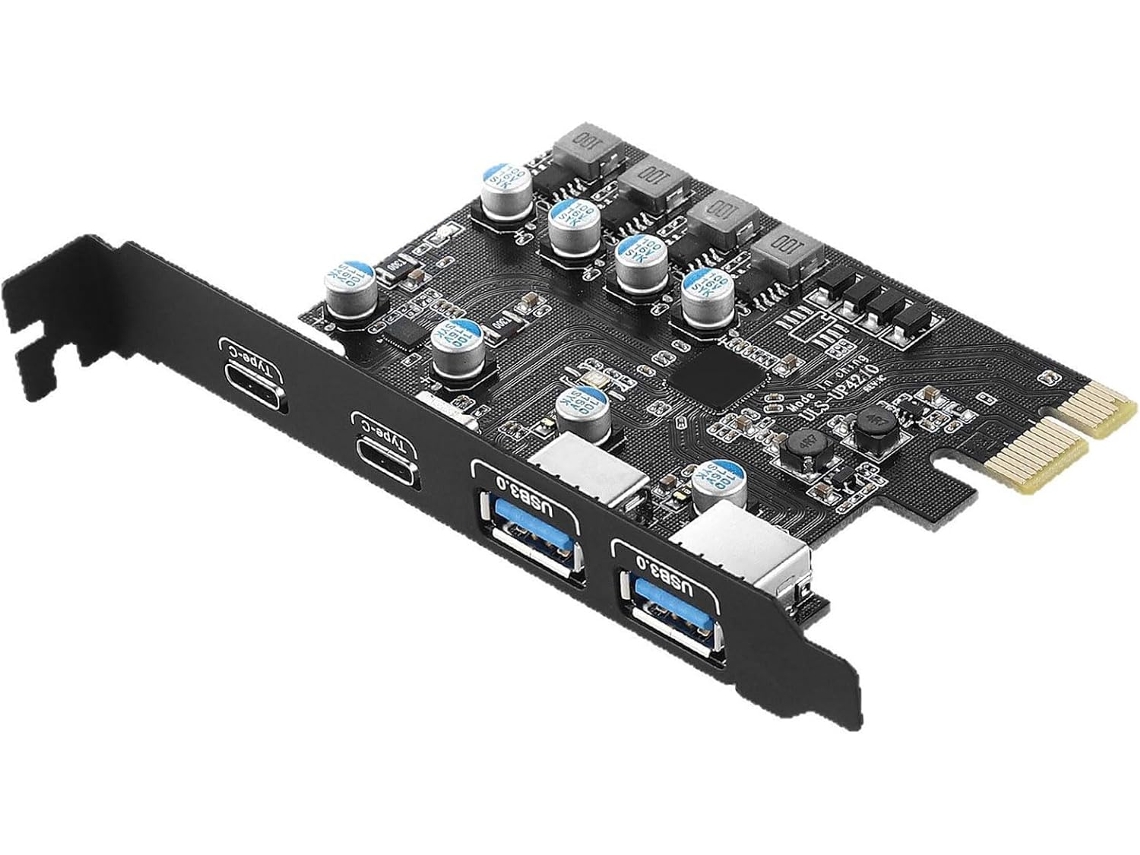 Tarjeta de expansión PCIe metálica SFUSHOS de 4 puertos USB 3.0 para ordenador de sobremesa