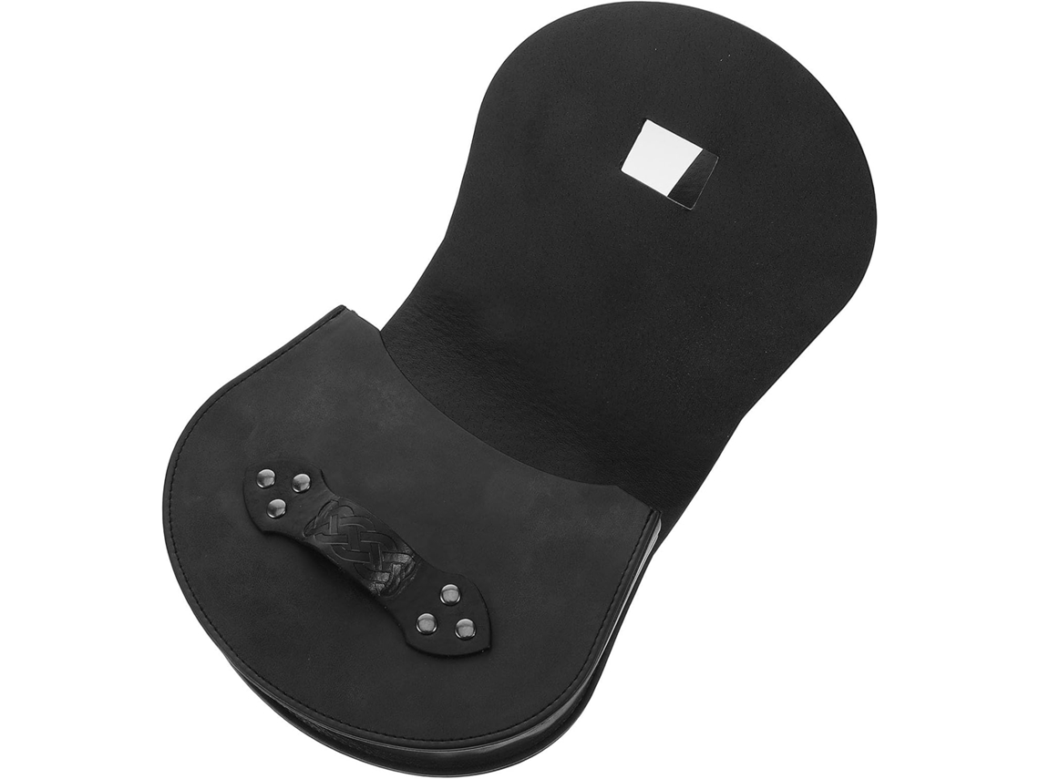 Riñonera Vikinga Ciieeo, De Piel Sintética Negra Con Estampados Nórdicos, Riñonera Portátil Para Cosplay Y Festivales.