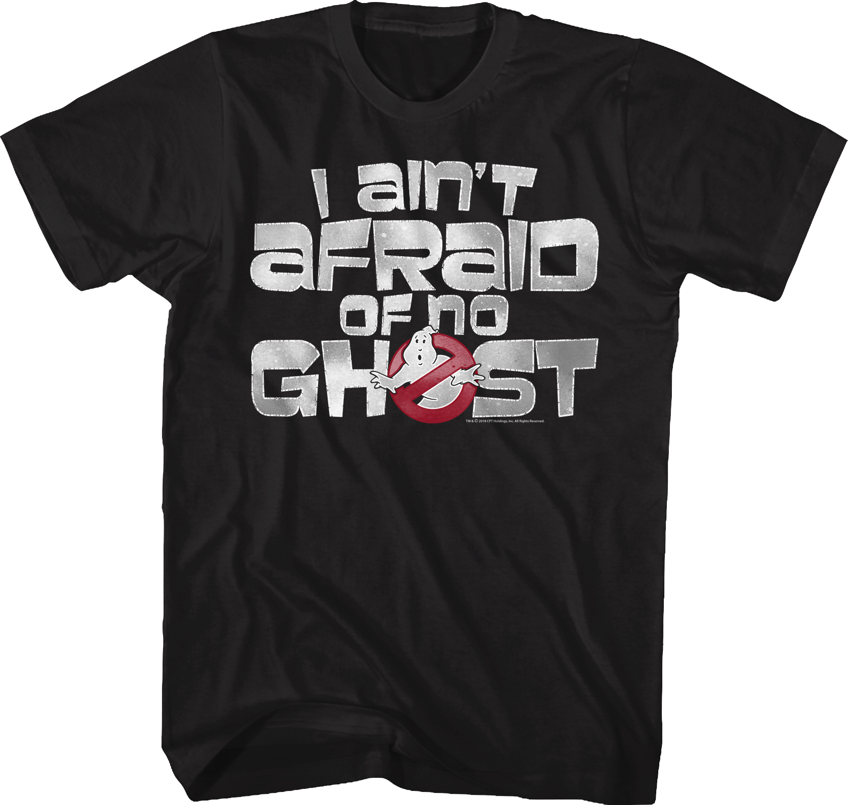 Camiseta Unisexo DEEPSTONE Ghostbusters I Ain't Afraid Of No Ghost Negro (L)