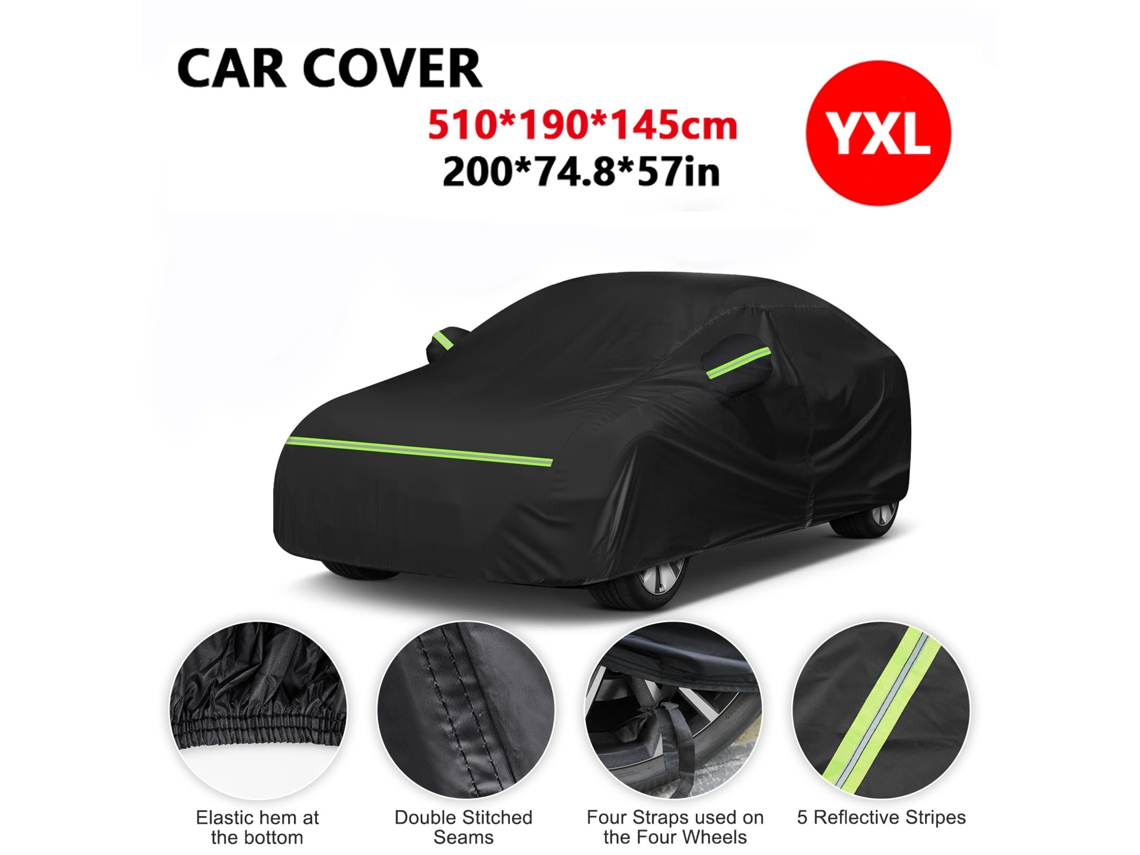 Funda Para Coche Protector Solar Impermeable Funda Universal Con Puerta Lateral Con Cremallera Y Bandas Reflectantes (yxl) Cuich