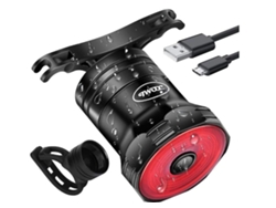 Luz Trasera Bicicleta Inteligente Freno Ipx6 6modos Mtb Negro Yizhood