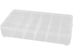 Organizador Rectangular Transparente De Ps Con 18 Compartimentos Para Componentes Electrónicos