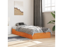 Estructura De Cama Sin Colchón Madera Maciza Marrón 90x190 Cm