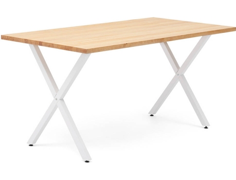 Mesa de Comedor BOX FURNITURE 67 Icub Blanco (Madera, Metal - 80x160x75 cm)
