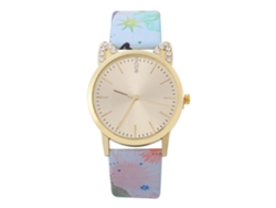 Reloj De Pulsera De Moda Para Mujer Con Sencillos Diamantes De Imitación Y Esfera De Poliuretano Azul Claro.