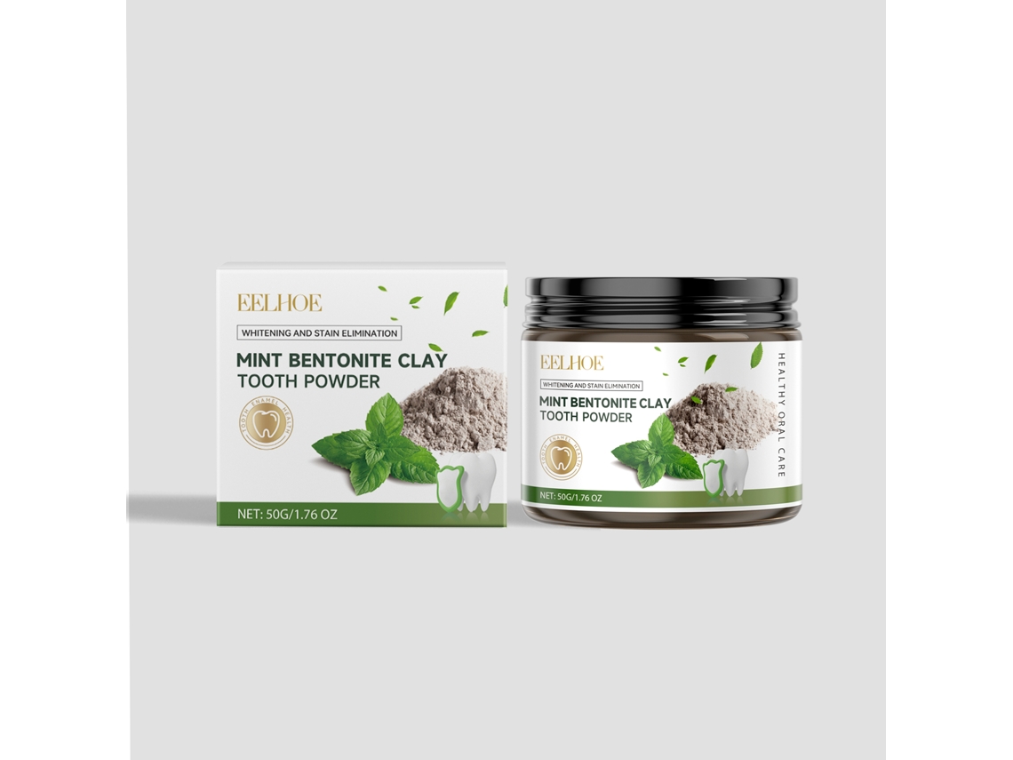 Crema blanqueadora dental de menta y ceniza volcánica