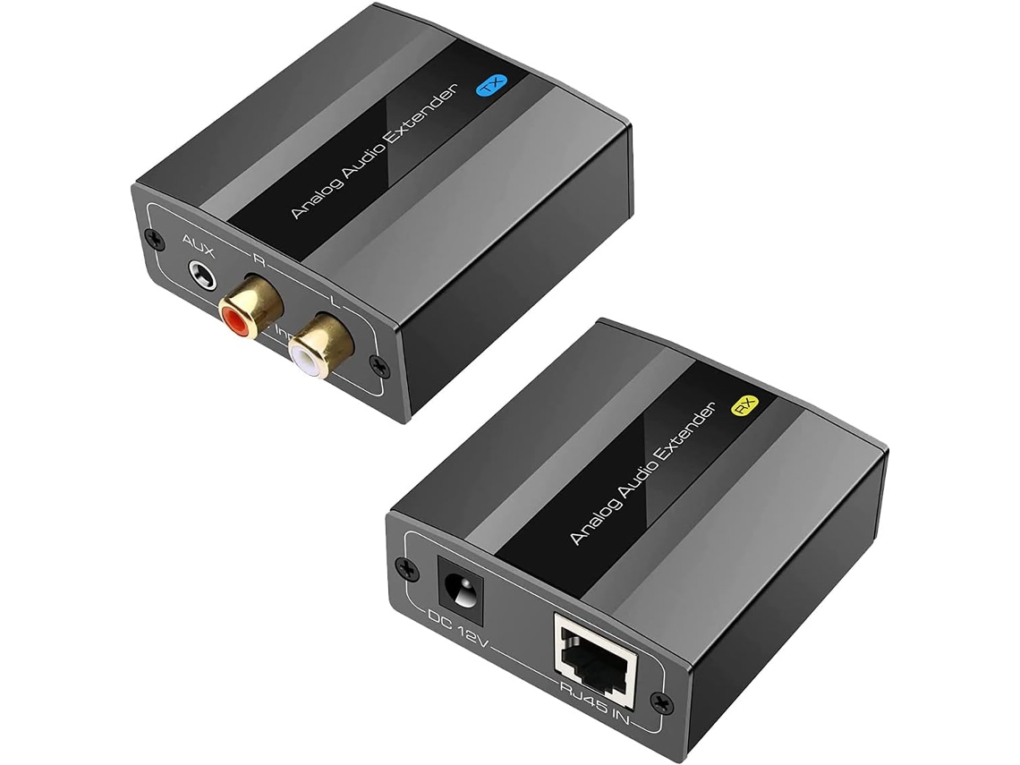 Extensor De Audio Analógico De 3,5 Mm, Estéreo, Cable Ethernet Individual