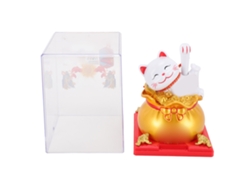 Gato De La Suerte Con Brazo Móvil, Alimentado Por Energía Solar, Luz De Inducción Decorativa De Abs, Regalo, Dorado, Hogar, Coche, Oficina