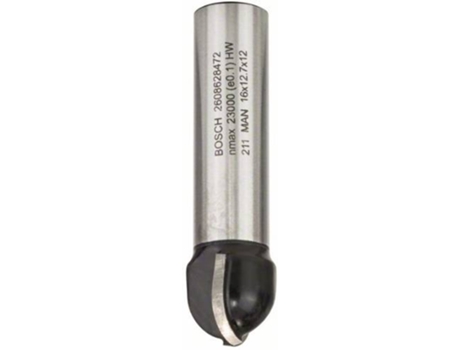 Fresa BOSCH de Caña Redondo - 12 mm - R1 8 mm - D 16 mm - L 12.7 mm - G 54 mm