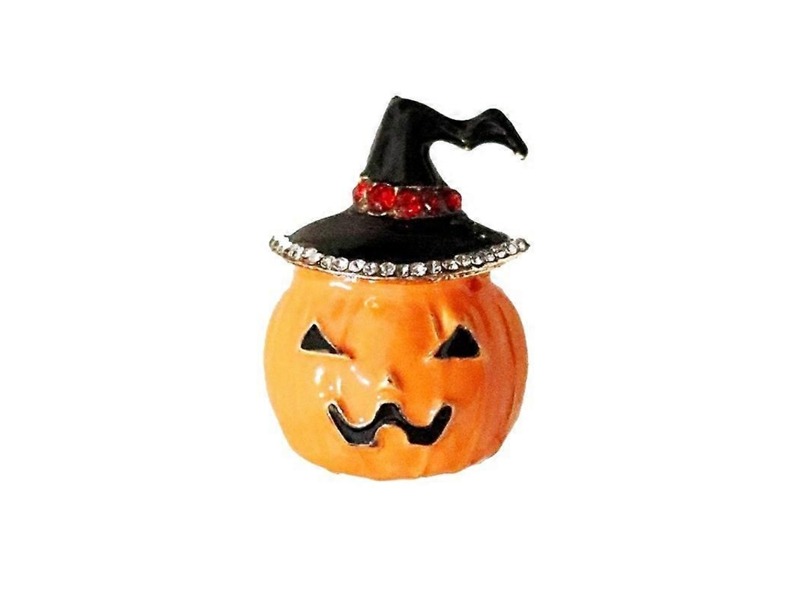 Broche De Calabaza, Broche De Aleación Con Esmalte Y Diamantes De Imitación Para Navidad Y Halloween.