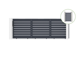 Pack Puerta corredera CASANOOV Vogel - Gris - Aluminio - 450 cm x 160 cm + Puerta VOGEL H160 Gris