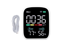 Detector de calidad del aire PM2.5 con monitor de temperatura y humedad para uso doméstico