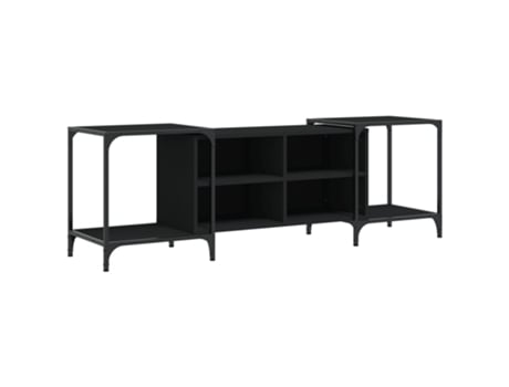 Mueble de TV de madera de ingeniería negro VIDAXL (153 x 37 x 50 cm)