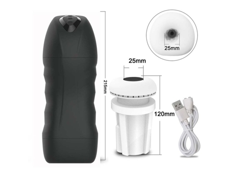Masturbador de vibración masculino automático, taza de masturbación de máquina de succión de mamada (negro) YIZHOOD