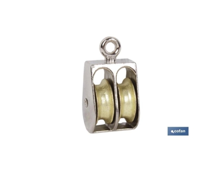 Polea doble fija niquelada (ø40mm) venta unitaria