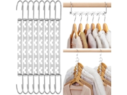 8 Perchas Mágicas Cromadas De 26 Cm Para Armarios