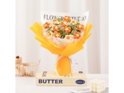 Ramo De Flores De Pompones De Lana Tejido A Mano, Regalo Para El Día De La Madre Y San Valentín - Amarillo