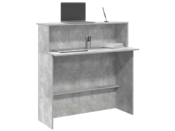 Mostrador de recepción de 100x50x103,5 cm, fabricado en cemento derivado de madera, color gris.