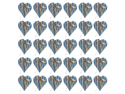 30 cajas de bombones en forma de corazón para fiestas, azules con cinta dorada.