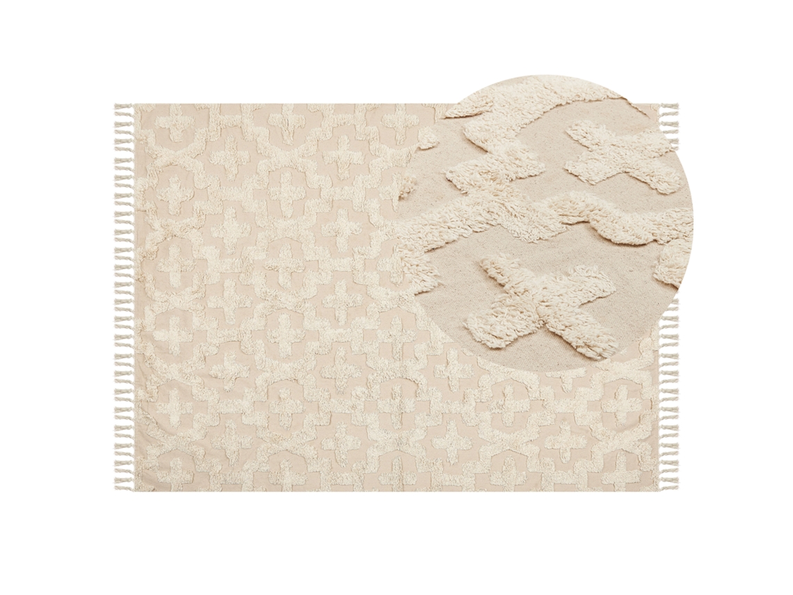 Alfombra de pelo corto BELIANI Itanagar de Algodón Beige 140x200