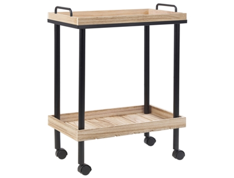 Carrito de cocina de metal negro/madera clara BELIANI Taggio