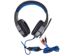 Fone De Ouvido Gamer Luminoso Com Microfone Ajuste De Volume 3.5mm Usb Para Pc Ps4 Xbox Preto Azul