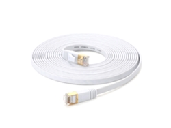 Cabo Ethernet Cat7 32awg Cobre Sem Oxigênio 10gbps 600mhz Flat Lan Patch Cord 3m Branco