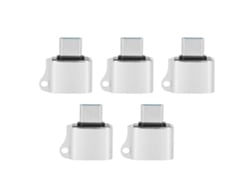 5 Adaptadores Usb-c Macho A Usb 2.0 Otg, Convertidor De Datos Portátil, Accesorio Para Computadora (plateado)
