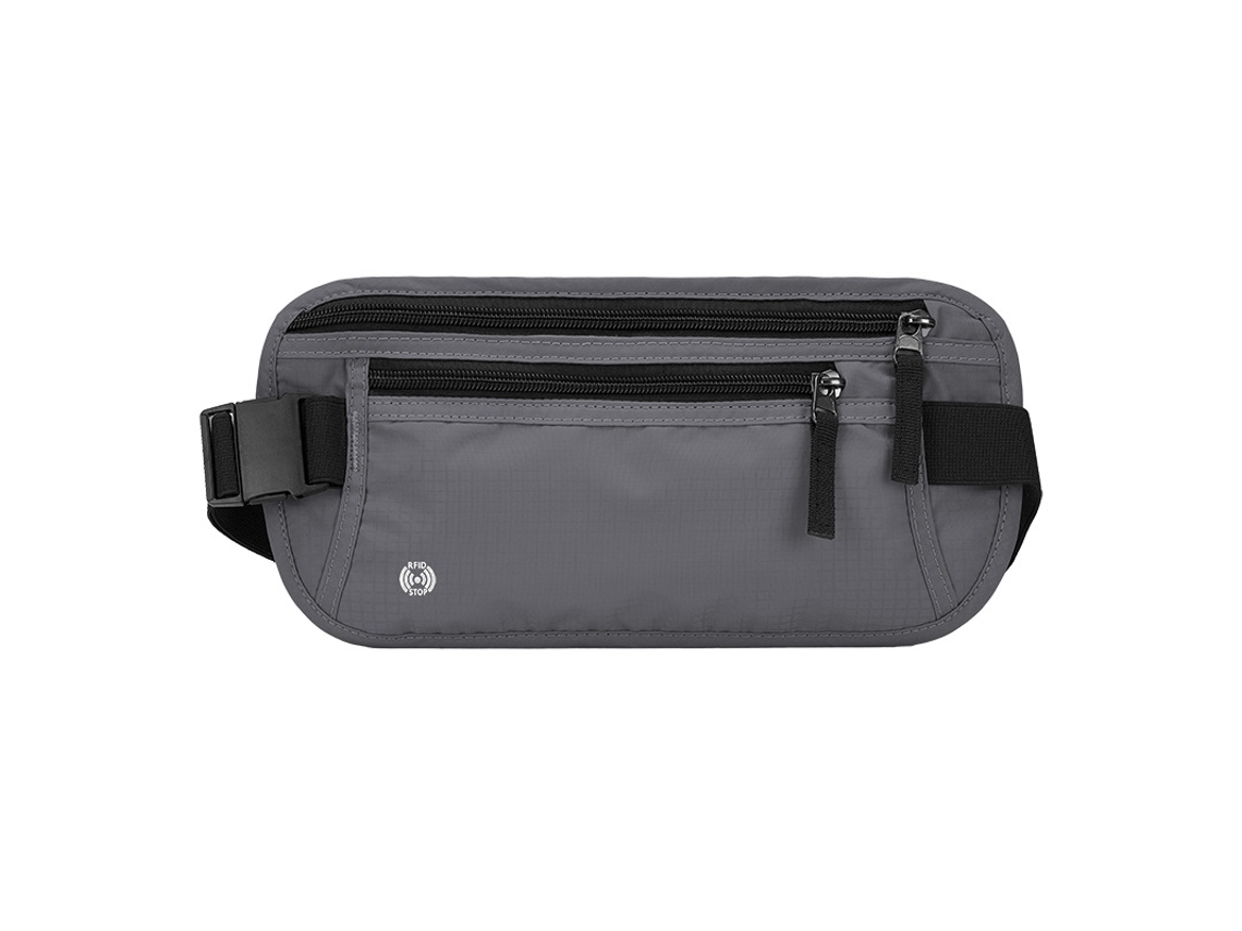 Cinturón de viaje antifraude Yuysan para pasaportes y documentos, impermeable, color gris oscuro.