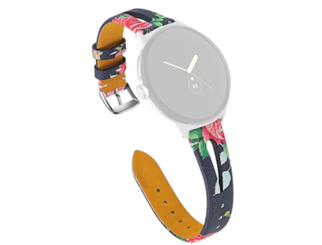 Correa de piel auténtica hueco con conector negro para Google Pixel Watch - estilo A