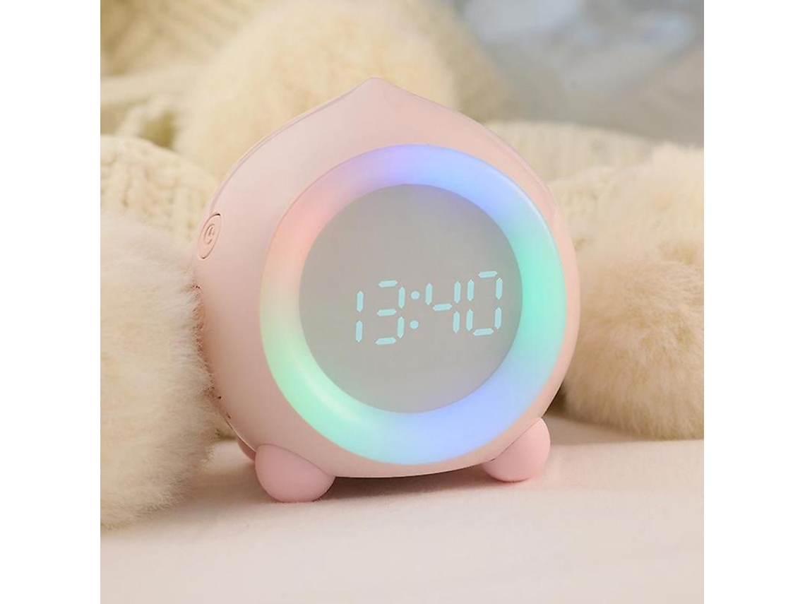 2026-despertador Niño Luz Led Despertador Simulador Amanecer Luz Nocturna Usb Color Rosa