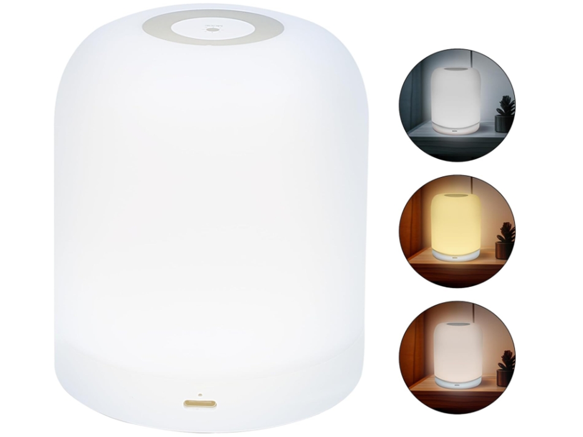 Lámpara táctil de luz nocturna LED - Lámpara de luz cálida Harmony Glow | Lámpara recargable inalámbrica regulable | Luz nocturna para guardería de BISBISOUS