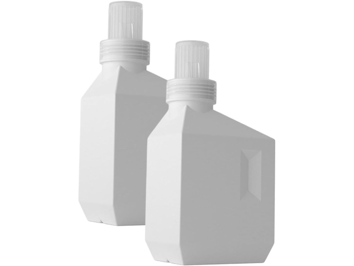 Botellas Vacías Para Emulsión, Paquete De 2, Pe Blanco, Gran Capacidad 600 Ml, Forma Cuadrada Plana.