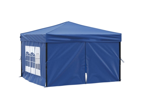 vidaXL Carpa para fiestas plegable con paredes laterales azul 3x3 m