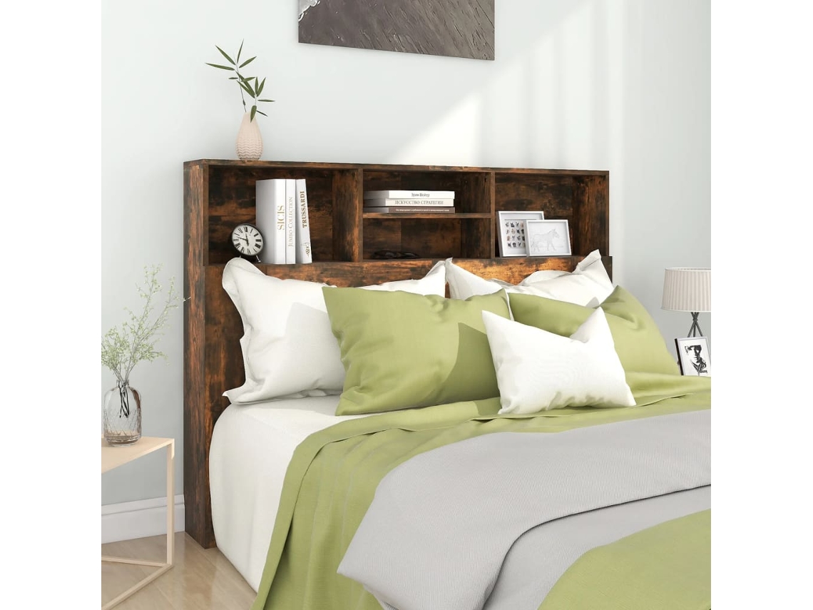 Mueble Cabecero Color Roble Ahumado 140x19x103,5 Cm