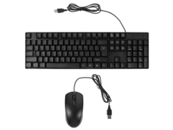Juego de teclado y ratón de tamaño completo, con cable en inglés. Everley891